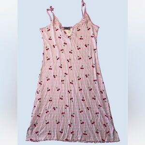 Pink Cherry Gingham Dress